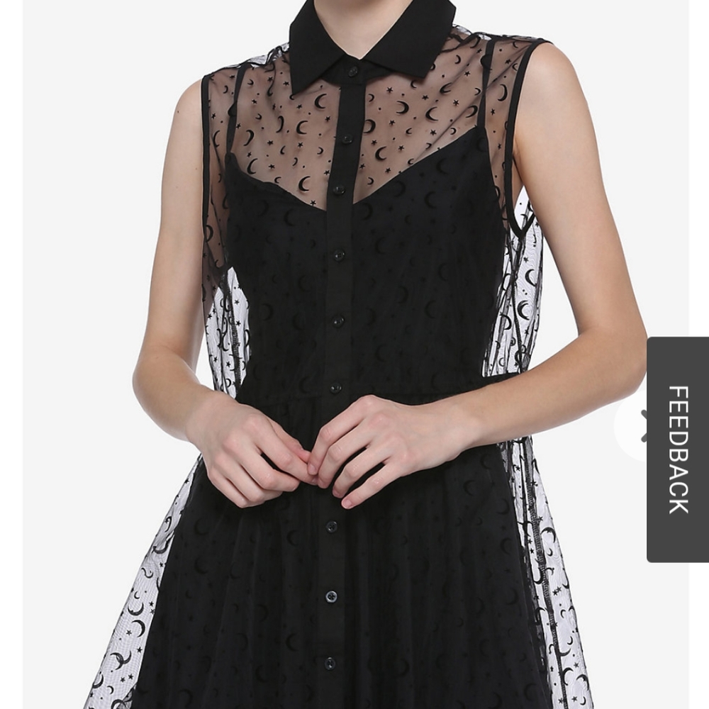 Sold Out Hot Topic Sheer Moon and Stars TankDress